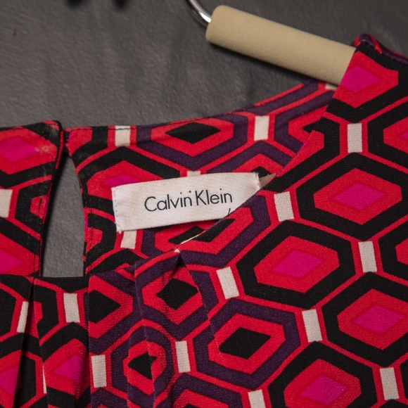 Calvin Klein Sleeveless Geometric Design Blouse M - Picture 4 of 5
